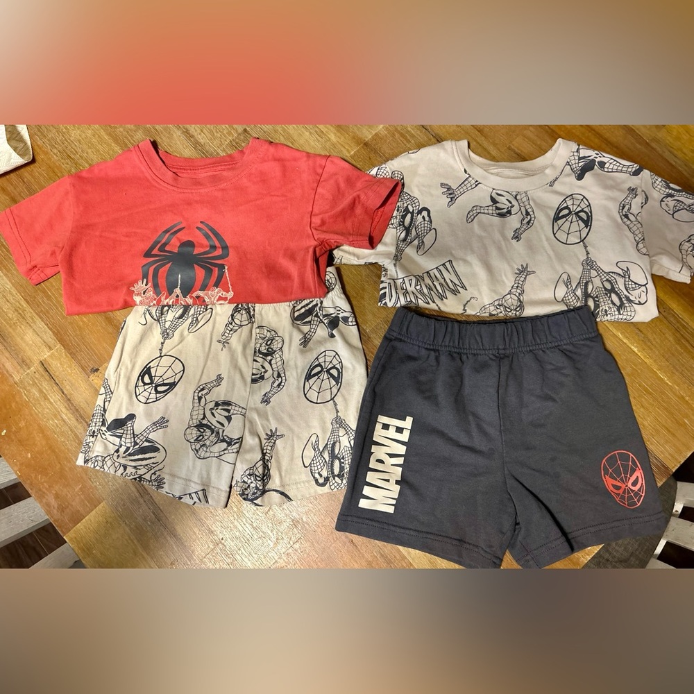 Marvel Red and Beige Spider-Man 4 Piece Outfit Set